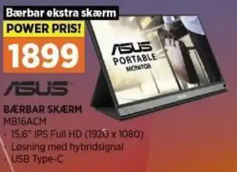 Power Bærbar Skærm MB16ACM tilbud
