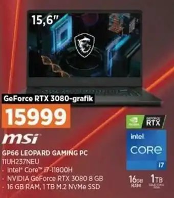 Power Msi GP66 Leopard Gaming Pc 11UH237NEU tilbud