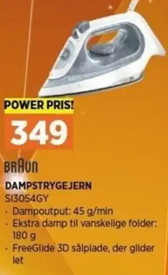 Power Braun Dampstrygejern SI3054GY tilbud