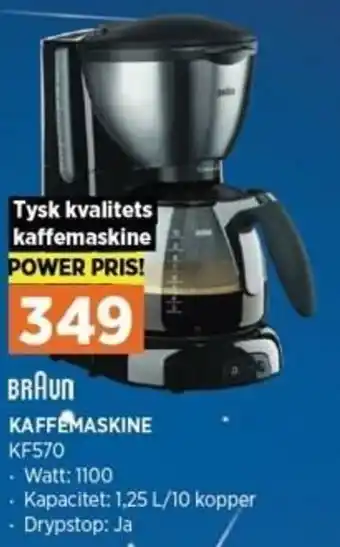 Power Braun Kaffemaskine KF570 tilbud