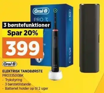 Power Elektrisk Tandbørste PRO033500BK tilbud