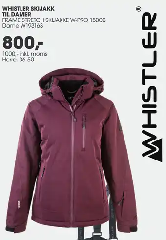 Sportigan Whistler Skijakke Til Damer 1000 Inkl.Moms tilbud