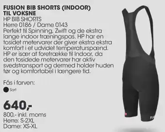 Sportigan Fusion Bib Shorts ( Indoor) Til Voksne 800 Inkl.Moms tilbud