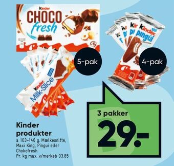 Bilka Kinder produkter tilbud