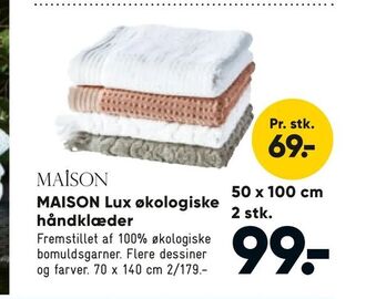 Bilka MAISON Lux økologiske håndklæder tilbud