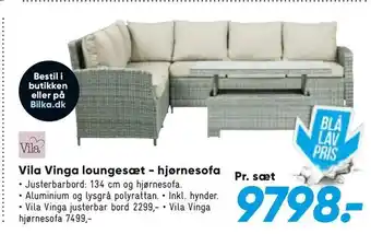 Bilka Vila Vinga loungesæt - hjørnesofa tilbud