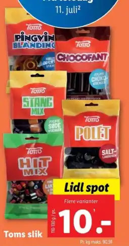 Lidl Toms slik tilbud