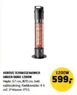 XL-BYG HORTUS TERRASSEVARMER UNDER BORD 1200W tilbud