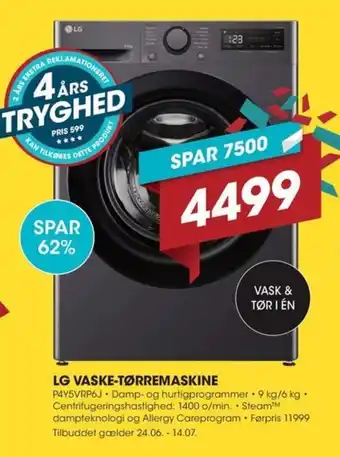 Punkt1 LG VASKE-TØRREMASKINE tilbud