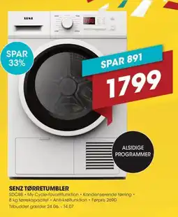 Punkt1 SENZ TØRRETUMBLER tilbud