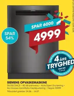 Punkt1 SIEMENS OPVASKEMASKINE tilbud