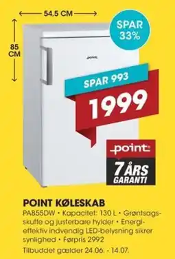 Punkt1 POINT KØLESKAB tilbud