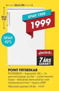 Punkt1 POINT FRYSESKAB tilbud