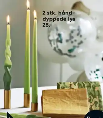 Bilka 2 stk. hånd dyppede lys tilbud