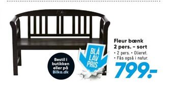 Bilka Fleur bænk 2 pers. - sort tilbud