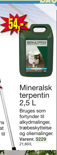 Harald Nyborg Mineralsk terpentin 2,5 L tilbud