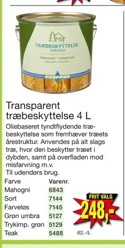 Harald Nyborg Transparent træbeskyttelse 4 L tilbud