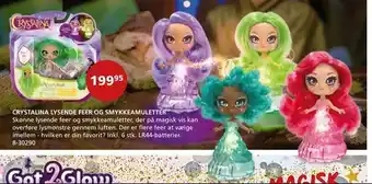 Crystalina lysende feer og smykkeamuletter