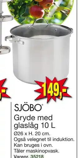 Harald Nyborg Gryde med glaslåg 10 L tilbud