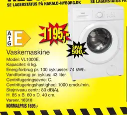 Harald Nyborg Vaskemaskine tilbud