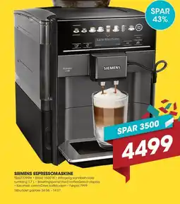 Punkt1 SIEMENS ESPRESSOMASKINE tilbud