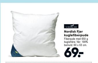 Bilka Nordisk Fjer kuglefiberpude tilbud