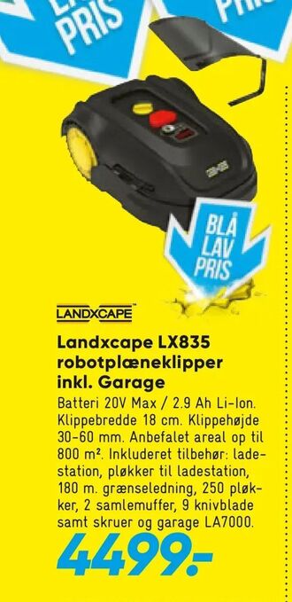 Bilka Landxcape LX835 robotplæneklipper inkl. Garage tilbud