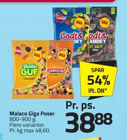 Fleggaard Malaco Giga Poser tilbud