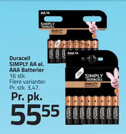 Fleggaard Duracell SIMPLY AA el. AAA Batterier tilbud