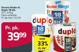 Fleggaard Ferrero Kinder el. Duplo 18 stk. tilbud