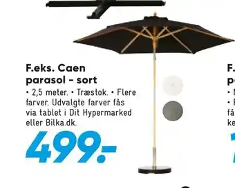 Bilka Caen parasol - sort tilbud