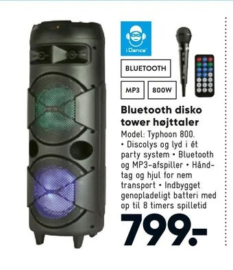 Bilka Bluetooth disko tower højttaler tilbud