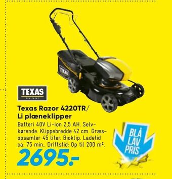 Bilka Texas Razor 4220TR/ Li plæneklipper tilbud