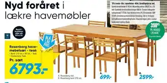 Bilka Rosenborg have møbelsæt - teak tilbud