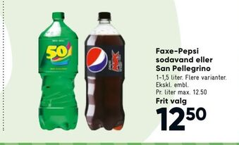Bilka Faxe-Pepsi sodavand eller San Pellegrino tilbud
