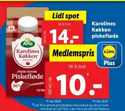 Lidl Piskefløde 36% tilbud