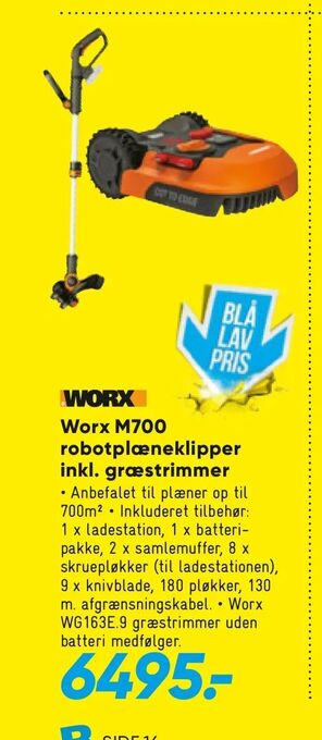 Bilka Worx M700 robotplæneklipper inkl. græstrimmer tilbud