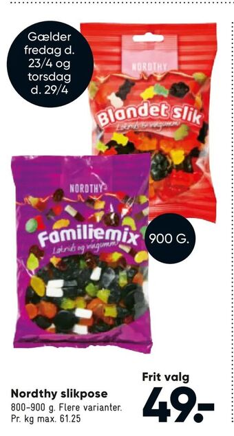 Bilka Nordthy slikpose tilbud