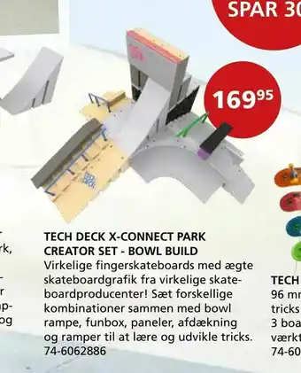 Kon-Tur Tech deck x-connect park creator set - bowl build tilbud
