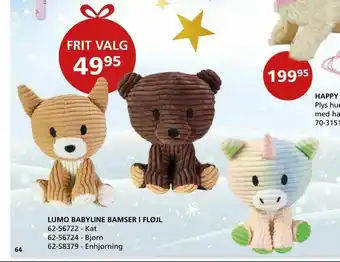Lumo babyline bamser i fløjl