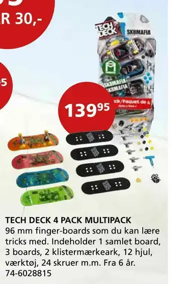 Tech deck 4 pack multipack