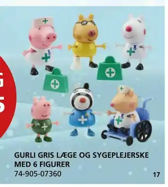 Kon-Tur Gurli gris læge og sygeplejerske med 6 figurer tilbud