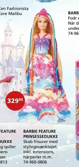 Kon-Tur Barbie feature prinsessedukke tilbud