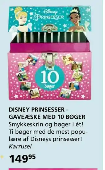 Kon-Tur Disney prinsesser - gaveæske med 10 bøger tilbud