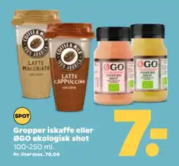 Netto Gropper iskaffe eller ØGO økologisk shot tilbud