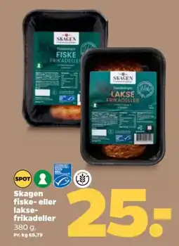 Netto Skagen fiske- eller lakse- frikadeller tilbud