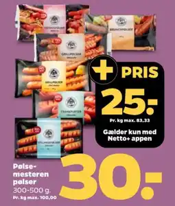 Netto Pølse- mesteren pølser tilbud