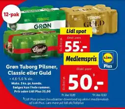 Lidl Grøn Tuborg Pilsner, Classic eller Guld tilbud