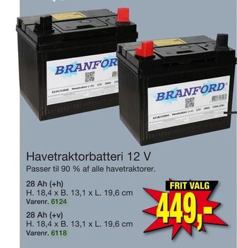 Havetraktorbatteri 12 V