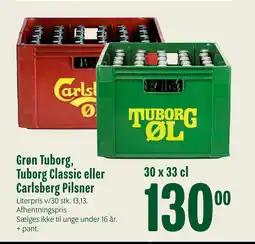 Min Købmand Grøn Tuborg, Tuborg Classic eller Carlsberg Pilsner tilbud